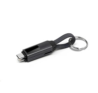WG - Kabel + magnetická kabelová klíčenka 3v1, tmavě šedá