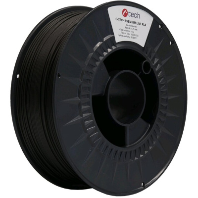 C-TECH Tisková struna (filament) PREMIUM LINE, PLA, carbon, 1,75mm, 1kg