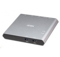 ATEN 2-Port USB-C Gen 1 Dock Switch with Power Pass-through