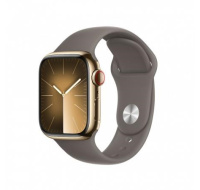 APPLE Watch Series 9 GPS + Cellular 41mm Gold Stainless Steel Case with Clay Sport Band - M/L