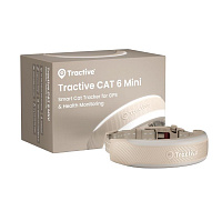 Tractive CAT 6 Mini – chytrý GPS lokátor pro kočky a monitor zdraví s integrovaným obojkem - hnědý