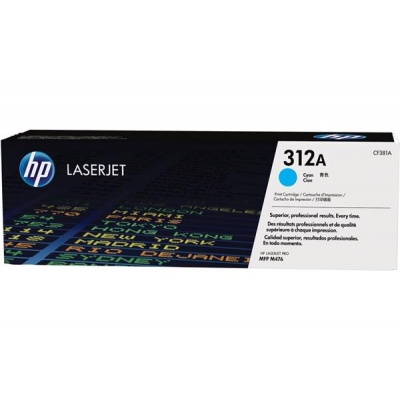 HP 312A Cyan LJ Toner Cart, CF381A (2,700 pages)