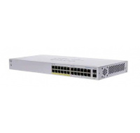 Cisco switch CBS110-24PP (24xGbE, 2xGbE/SFP combo, 12xPoE+, 100W, fanless)