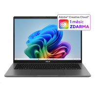 ASUS NTB Vivobook S14 (M3407KA-OLED031W), AI 7 350, 14" 1920x1200 OLED, 32GB, 1TB SSD, Radeon, W11 Home, Matte Gray