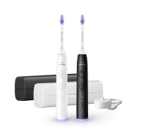 Philips Sonicare 6500 Gentle clean sada elektrických zubních kartáčků, 2 kusy, černá a bílá