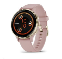 BAZAR - Garmin Venu® 3S, Nerezová luneta Soft Gold, pouzdro Dust Rose, silikonový řemínek - rozbaleno