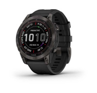 Garmin fenix 7 Sapphire Solar, Titan Black/ Black Silicone Band, EU