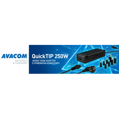 AVACOM QuickTIP 250W - univerzální adaptér pro notebooky + 8 konektorů