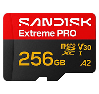 SanDisk micro SDXC Extreme PRO 256GB UHS-I U3 (250R/170W MB/s, UHS-I U3 V30) + adaptér