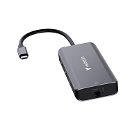 VERBATIM Dokovací stanice USB-C, 6v1, RJ45, HDMI, USB-C PD, 3xUSB 3.0, šedá