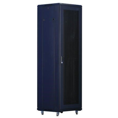 XtendLan 19" stojanový rozvaděč 42U 600x1000, nosnost 1000kg, perforované dveře, kolečka, rozložený, černý