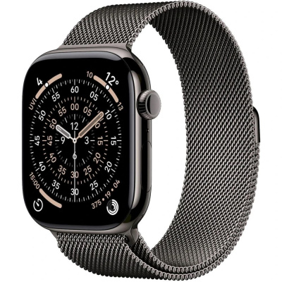 Apple Watch Series 11 GPS + Cellular 46mm Slate Titanium Case with Slate Milanese Loop - M/L