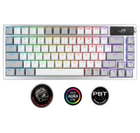 ASUS klávesnice ROG AZOTH Moonlight White, mechanická, Bluetooth, US, bílá