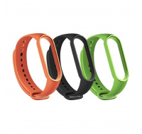 RhinoTech řemínky pro Xiaomi Mi Band 6 (3-pack černá, oranžová, zelená)
