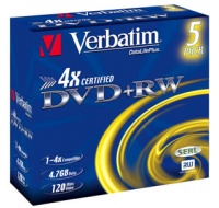 VERBATIM DVD+RW(5-Pack)Jewel/4x/DLP/4.7GB