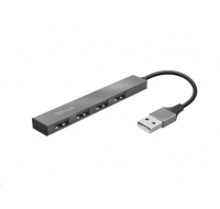 TRUST rozbočovač HALYX, Aluminium 4-Port Mini USB Hub, 10cm