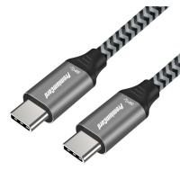 PREMIUMCORD Kabel USB 3.2 Gen 1 USB-C (M/M), bavlněný oplet, 1m