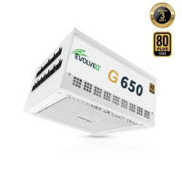 EVOLVEO G650 zdroj 650W, 80+ GOLD, ATX 3.1, aPFC, 140 mm ventilátor, záruka 3 roky, bílý