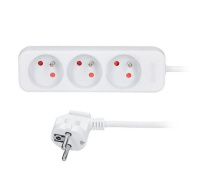 Solight prodlužovací přívod 5m, 3 zásuvky, 16A/3680W, PVC, bílý