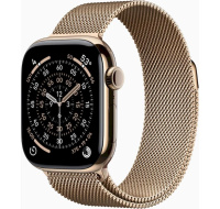 Apple Watch Series 11 GPS + Cellular 42mm Gold Titanium Case with Gold Milanese Loop
