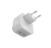 WG - Síťová nabíječka GaN 2x USB-C 35W, bílá