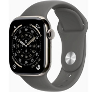 Apple Watch Series 11 GPS + Cellular 42mm Natural Titanium Case with Stone Grey Sport Band - S/M